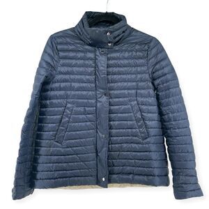 Zara Basic Outerwear Women’s Navy Blue Quilted Duck Feather Down Jacket Small